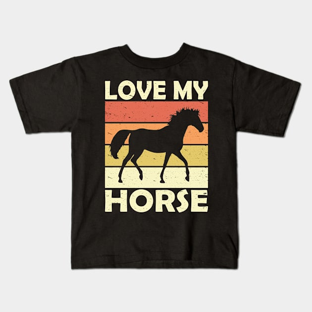 Love My Horse Retro Kids T-Shirt by POS